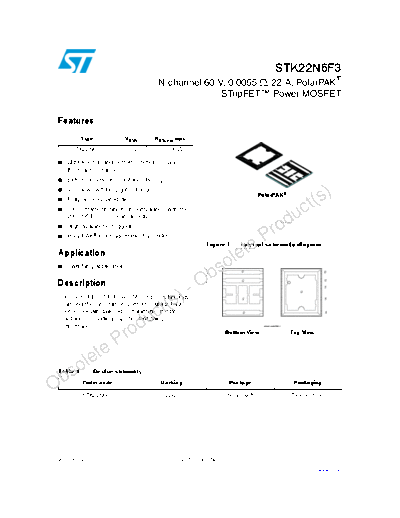. Electronic Components Datasheets stk22n6f3  . Electronic Components Datasheets Active components Transistors ST stk22n6f3.pdf