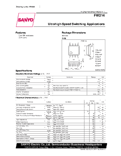 Sanyo fw214  . Electronic Components Datasheets Active components Transistors Sanyo fw214.pdf