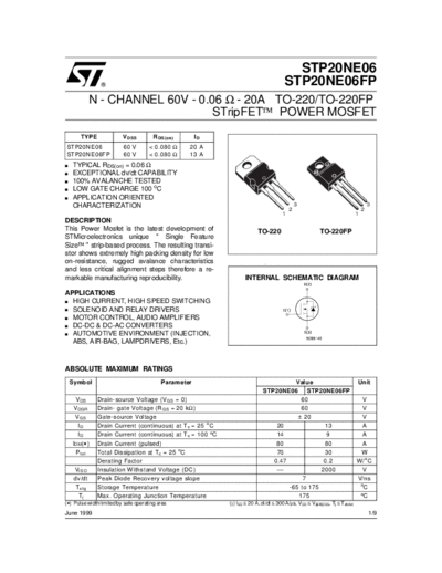 ST stp20ne06  . Electronic Components Datasheets Active components Transistors ST stp20ne06.pdf