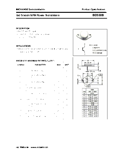 Inchange Semiconductor bd550b  . Electronic Components Datasheets Active components Transistors Inchange Semiconductor bd550b.pdf