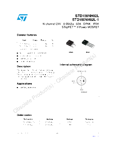 ST std100nh02l  . Electronic Components Datasheets Active components Transistors ST std100nh02l.pdf