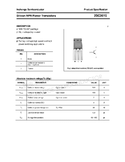 Inchange Semiconductor 2sc2615  . Electronic Components Datasheets Active components Transistors Inchange Semiconductor 2sc2615.pdf
