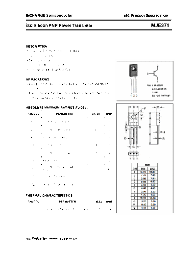 Inchange Semiconductor mje371  . Electronic Components Datasheets Active components Transistors Inchange Semiconductor mje371.pdf