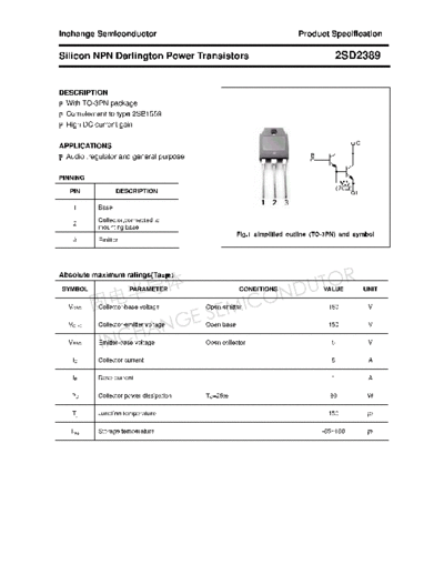 Inchange Semiconductor 2sd2389  . Electronic Components Datasheets Active components Transistors Inchange Semiconductor 2sd2389.pdf