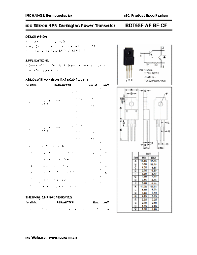 Inchange Semiconductor bdt65f-af-bf-cf  . Electronic Components Datasheets Active components Transistors Inchange Semiconductor bdt65f-af-bf-cf.pdf