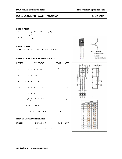 Inchange Semiconductor buy49p  . Electronic Components Datasheets Active components Transistors Inchange Semiconductor buy49p.pdf