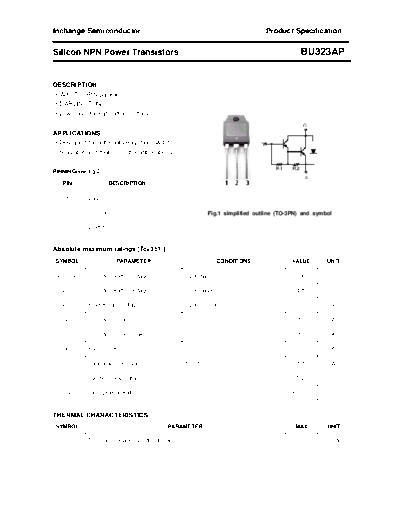 Inchange Semiconductor bu323ap  . Electronic Components Datasheets Active components Transistors Inchange Semiconductor bu323ap.pdf