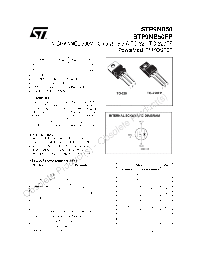 ST stp9nb50-fp  . Electronic Components Datasheets Active components Transistors ST stp9nb50-fp.pdf