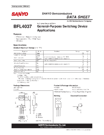 Sanyo blf4037  . Electronic Components Datasheets Active components Transistors Sanyo blf4037.pdf