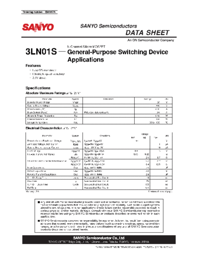 Sanyo 3ln01s  . Electronic Components Datasheets Active components Transistors Sanyo 3ln01s.pdf