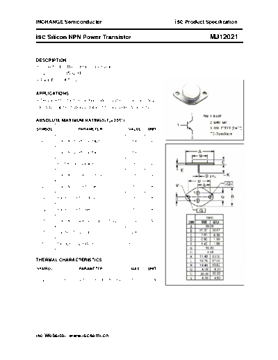 Inchange Semiconductor mj12021  . Electronic Components Datasheets Active components Transistors Inchange Semiconductor mj12021.pdf