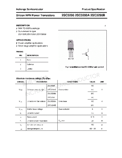 Inchange Semiconductor 2sc3298 2sc3298a 2sc3298b  . Electronic Components Datasheets Active components Transistors Inchange Semiconductor 2sc3298_2sc3298a_2sc3298b.pdf