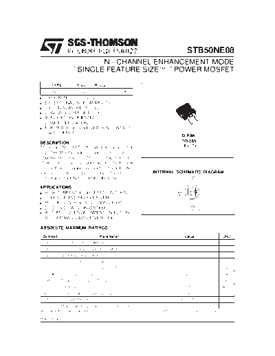 ST stb50ne08  . Electronic Components Datasheets Active components Transistors ST stb50ne08.pdf