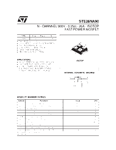 ST e26na90  . Electronic Components Datasheets Active components Transistors ST ste26na90.pdf