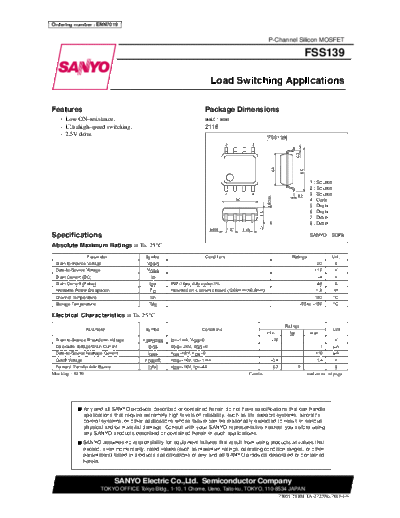 Sanyo fss139  . Electronic Components Datasheets Active components Transistors Sanyo fss139.pdf