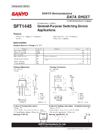Sanyo sft1445  . Electronic Components Datasheets Active components Transistors Sanyo sft1445.pdf