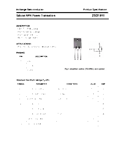 Inchange Semiconductor 2sd1911  . Electronic Components Datasheets Active components Transistors Inchange Semiconductor 2sd1911.pdf