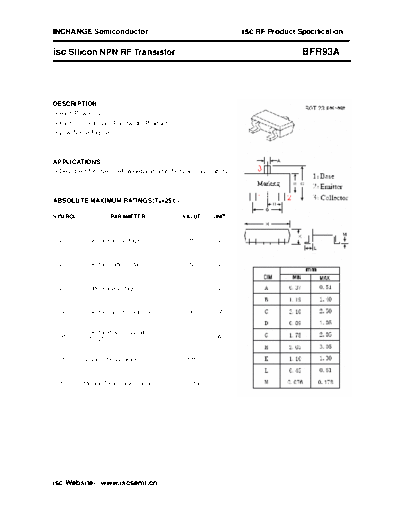 Inchange Semiconductor bfr93a  . Electronic Components Datasheets Active components Transistors Inchange Semiconductor bfr93a.pdf