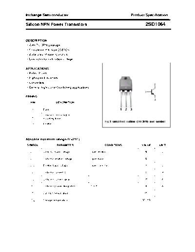 Inchange Semiconductor 2sd1064  . Electronic Components Datasheets Active components Transistors Inchange Semiconductor 2sd1064.pdf