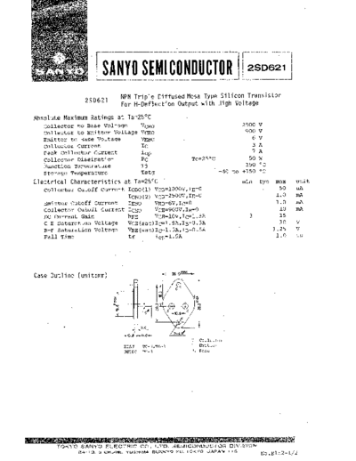 Sanyo 2sd621  . Electronic Components Datasheets Active components Transistors Sanyo 2sd621.pdf