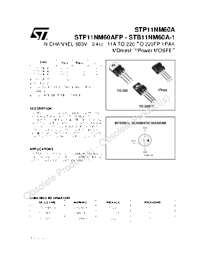 ST p11nm60a  p11nm60afp  b11nm60a-1  . Electronic Components Datasheets Active components Transistors ST stp11nm60a_stp11nm60afp_stb11nm60a-1.pdf
