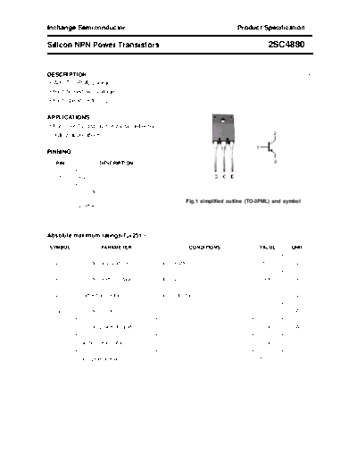 Inchange Semiconductor 2sc4880  . Electronic Components Datasheets Active components Transistors Inchange Semiconductor 2sc4880.pdf