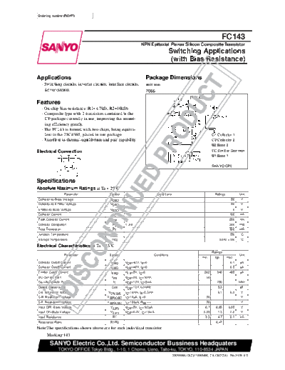 Sanyo fc143  . Electronic Components Datasheets Active components Transistors Sanyo fc143.pdf