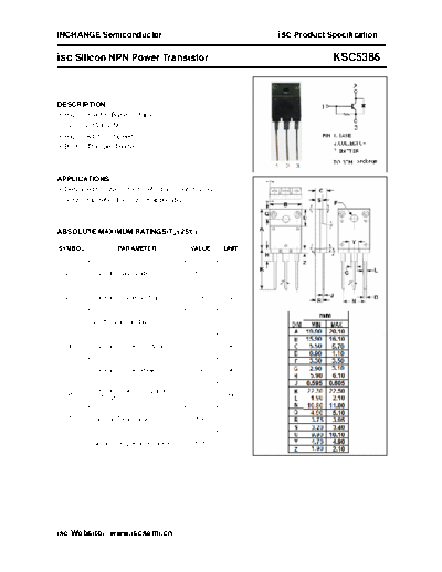 Inchange Semiconductor ksc5386  . Electronic Components Datasheets Active components Transistors Inchange Semiconductor ksc5386.pdf