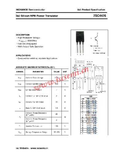 Inchange Semiconductor 2sc4426  . Electronic Components Datasheets Active components Transistors Inchange Semiconductor 2sc4426.pdf