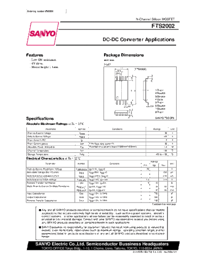 Sanyo fts2002  . Electronic Components Datasheets Active components Transistors Sanyo fts2002.pdf