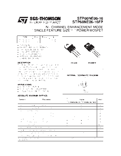 ST stp60ne06  . Electronic Components Datasheets Active components Transistors ST stp60ne06.pdf