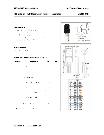 Inchange Semiconductor 2sb1340  . Electronic Components Datasheets Active components Transistors Inchange Semiconductor 2sb1340.pdf