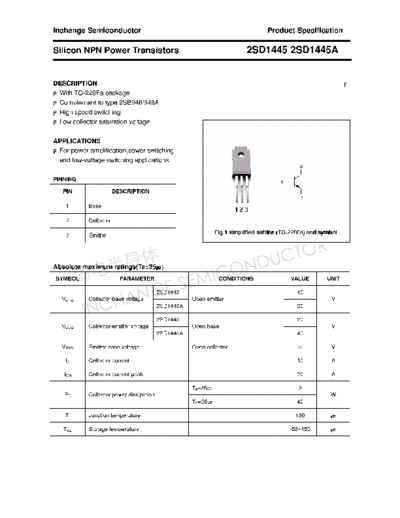 Inchange Semiconductor 2sd1445 2sd1445a  . Electronic Components Datasheets Active components Transistors Inchange Semiconductor 2sd1445_2sd1445a.pdf
