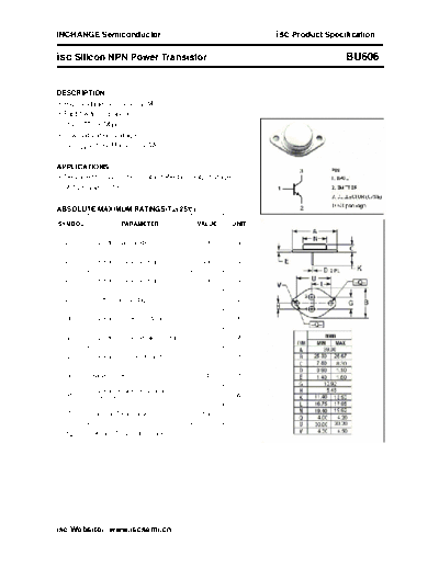 Inchange Semiconductor bu606  . Electronic Components Datasheets Active components Transistors Inchange Semiconductor bu606.pdf