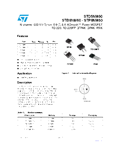 ST stp8nm60 std5nm60 stb8nm60  . Electronic Components Datasheets Active components Transistors ST stp8nm60_std5nm60_stb8nm60.pdf