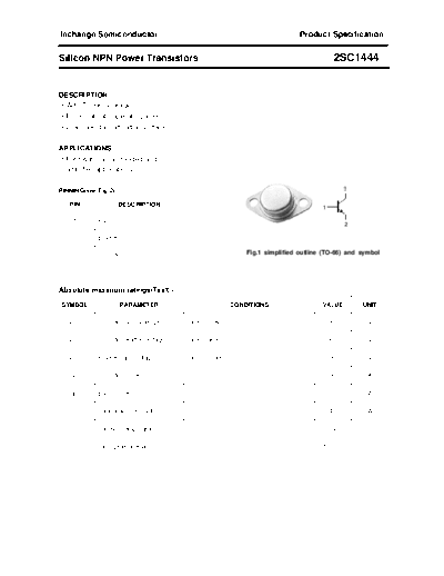 Inchange Semiconductor 2sc1444  . Electronic Components Datasheets Active components Transistors Inchange Semiconductor 2sc1444.pdf