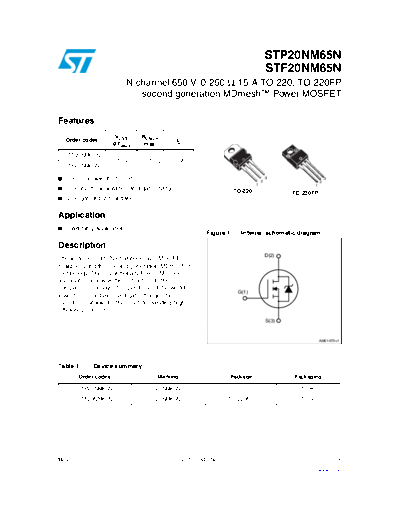 ST stp20nm65n stf20nm65n  . Electronic Components Datasheets Active components Transistors ST stp20nm65n_stf20nm65n.pdf