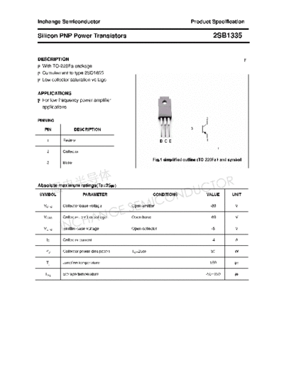 Inchange Semiconductor 2sb1335  . Electronic Components Datasheets Active components Transistors Inchange Semiconductor 2sb1335.pdf
