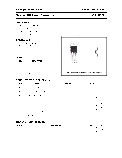 Inchange Semiconductor 2sc4273  . Electronic Components Datasheets Active components Transistors Inchange Semiconductor 2sc4273.pdf