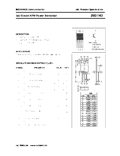 Inchange Semiconductor 2sd1163  . Electronic Components Datasheets Active components Transistors Inchange Semiconductor 2sd1163.pdf