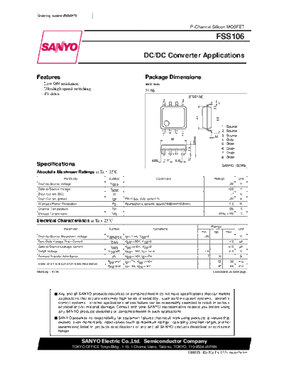 Sanyo fss106  . Electronic Components Datasheets Active components Transistors Sanyo fss106.pdf