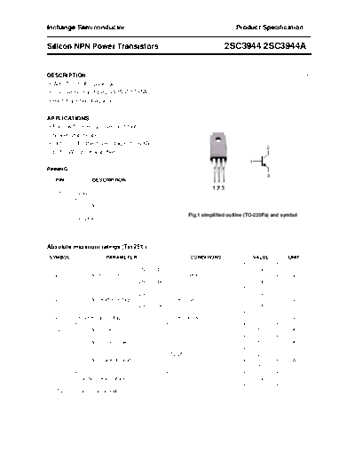 Inchange Semiconductor 2sc3944 2sc3944a  . Electronic Components Datasheets Active components Transistors Inchange Semiconductor 2sc3944_2sc3944a.pdf