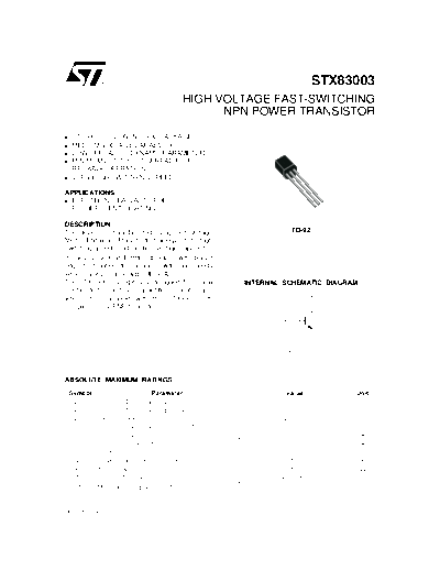 ST stx83003  . Electronic Components Datasheets Active components Transistors ST stx83003.pdf