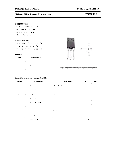 Inchange Semiconductor 2sc4916  . Electronic Components Datasheets Active components Transistors Inchange Semiconductor 2sc4916.pdf