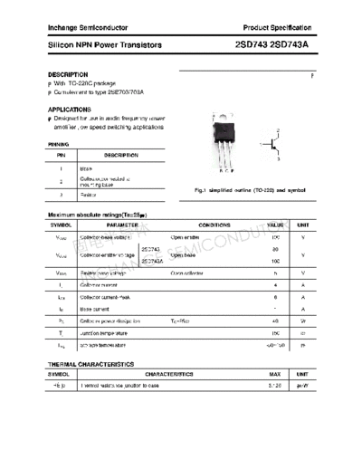 Inchange Semiconductor 2sd743 2sd743a  . Electronic Components Datasheets Active components Transistors Inchange Semiconductor 2sd743_2sd743a.pdf