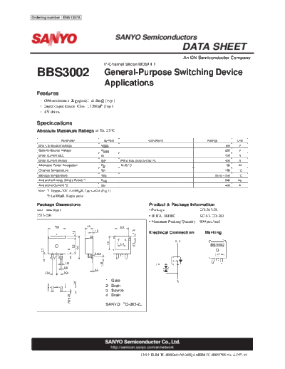 Sanyo bbs3002  . Electronic Components Datasheets Active components Transistors Sanyo bbs3002.pdf
