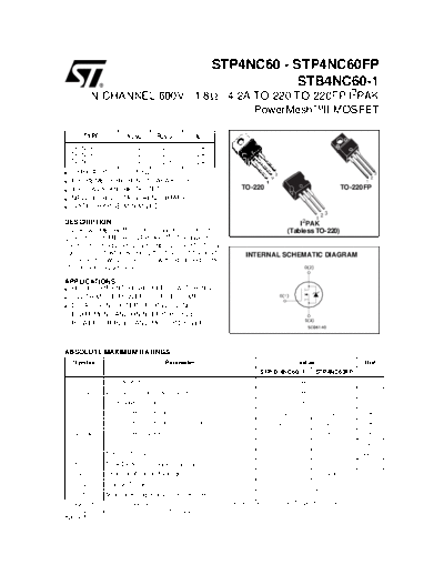 ST stp4nc60-fp--1  . Electronic Components Datasheets Active components Transistors ST stp4nc60-fp--1.pdf