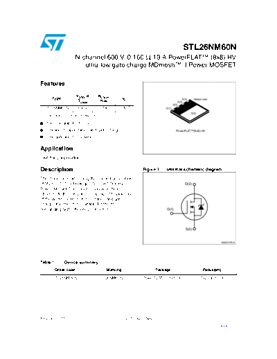 ST stl26nm60n  . Electronic Components Datasheets Active components Transistors ST stl26nm60n.pdf