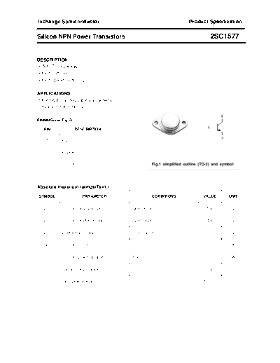 Inchange Semiconductor 2sc1577  . Electronic Components Datasheets Active components Transistors Inchange Semiconductor 2sc1577.pdf