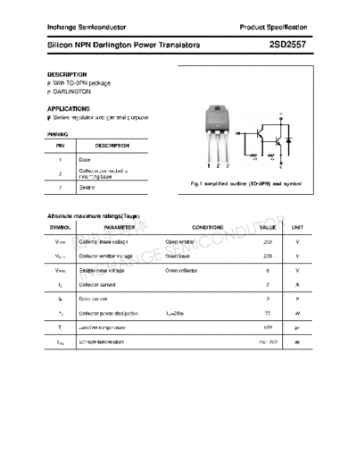 Inchange Semiconductor 2sd2557  . Electronic Components Datasheets Active components Transistors Inchange Semiconductor 2sd2557.pdf